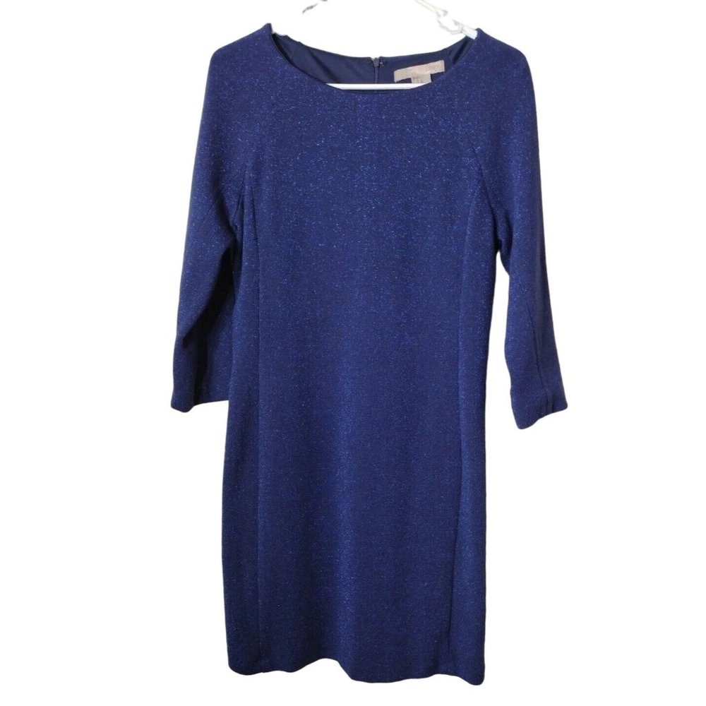 Forever Love 21 Dress Medium Mini Knit Glitter Navy Blue